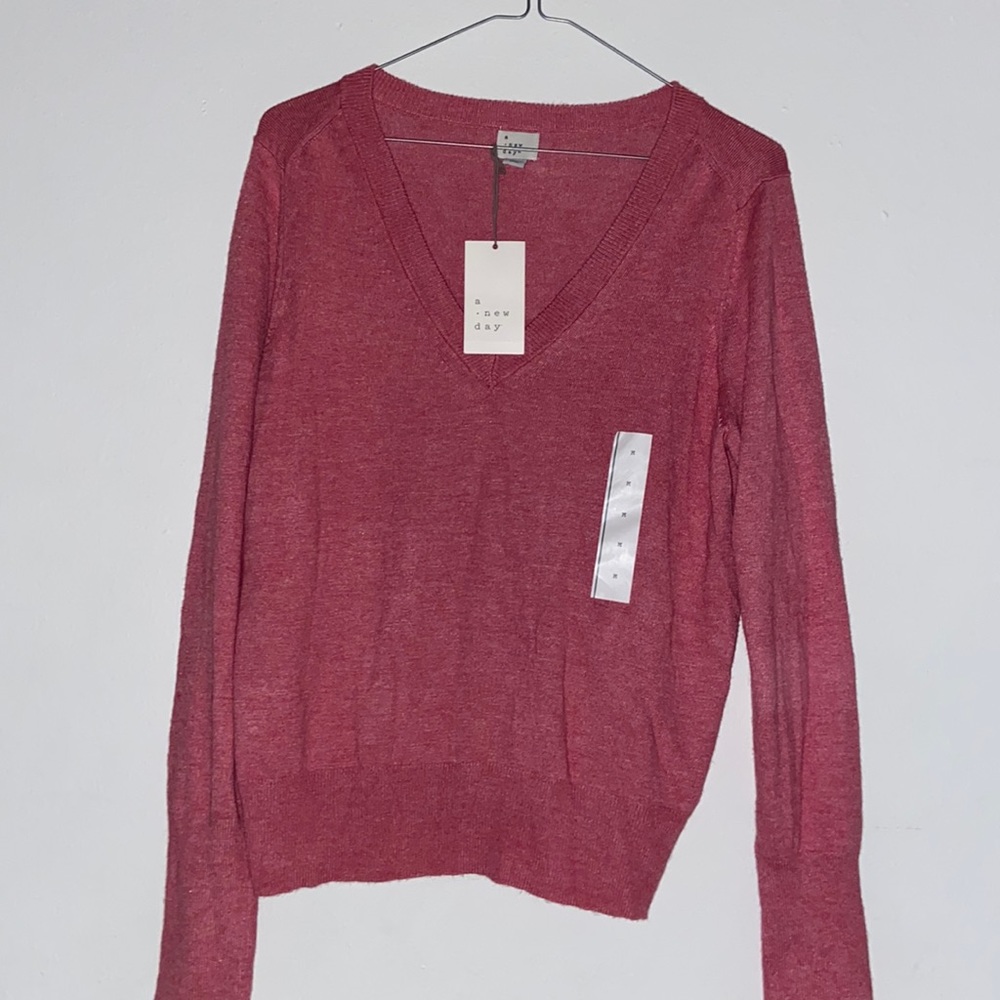 a • new day pink long sleeve sweater